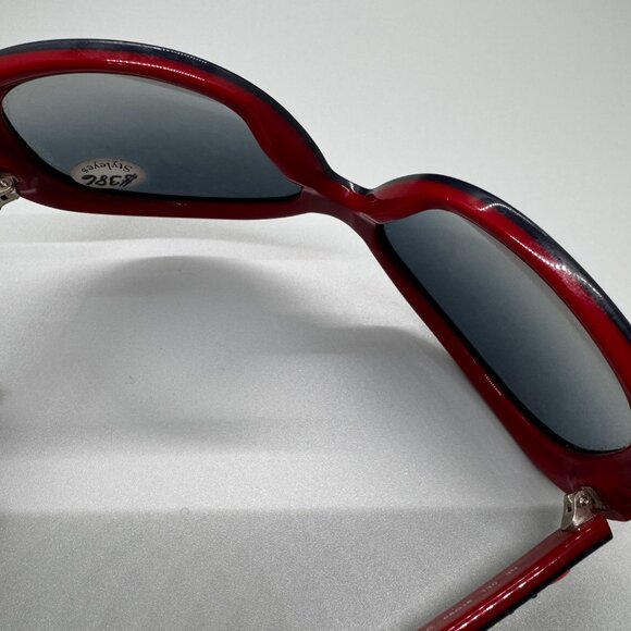 Authentic Chanel Colorful Blue/Red Rainbow Logo Oversized Frame Sunglasses 5138 - Picture 14 of 16